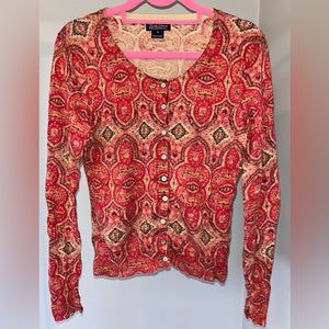 Lucky Brand Pattern Button Up Sweater S